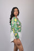 Printed Crop Top With Balloon Sleeves (OTL-TPS1084)